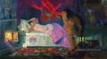 the merchant wife and the domovoi 1922 Boris Mikhailovich Kustodiev impressionism nude